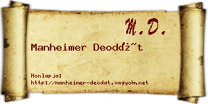Manheimer Deodát névjegykártya